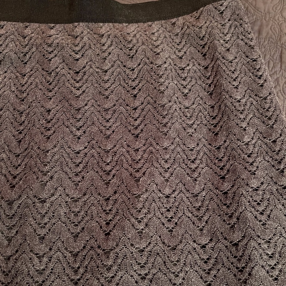 NWT Ann Taylor Straight Woven Overlay Skirt w Black Lining - Picture 4 of 5